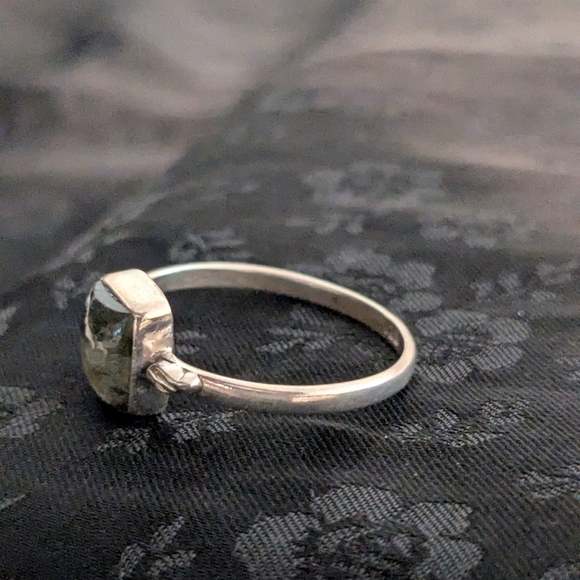 Solid Sterling Silver Natural Labordorite 925 Ring Size 9.5 - Picture 4 of 8